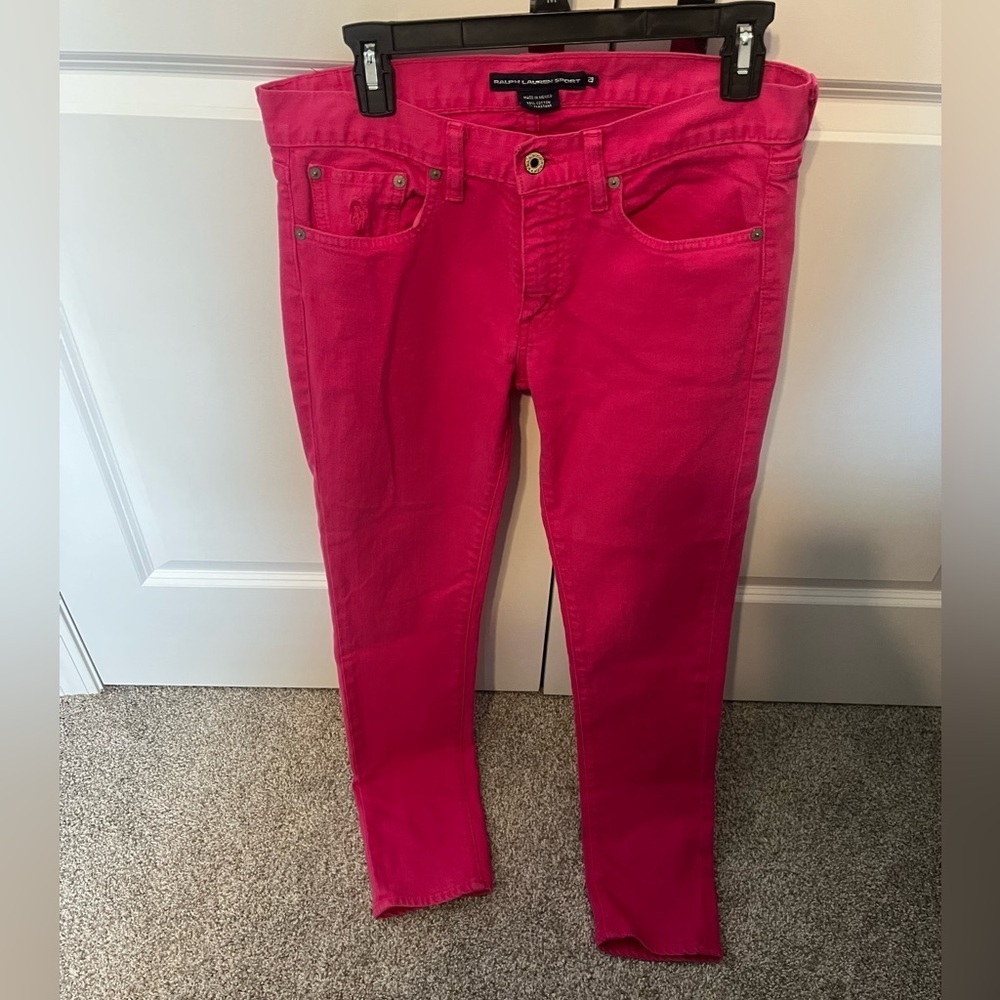 Ralph Lauren Sport Vibrant Pink Straight Leg Jeans Sz 29